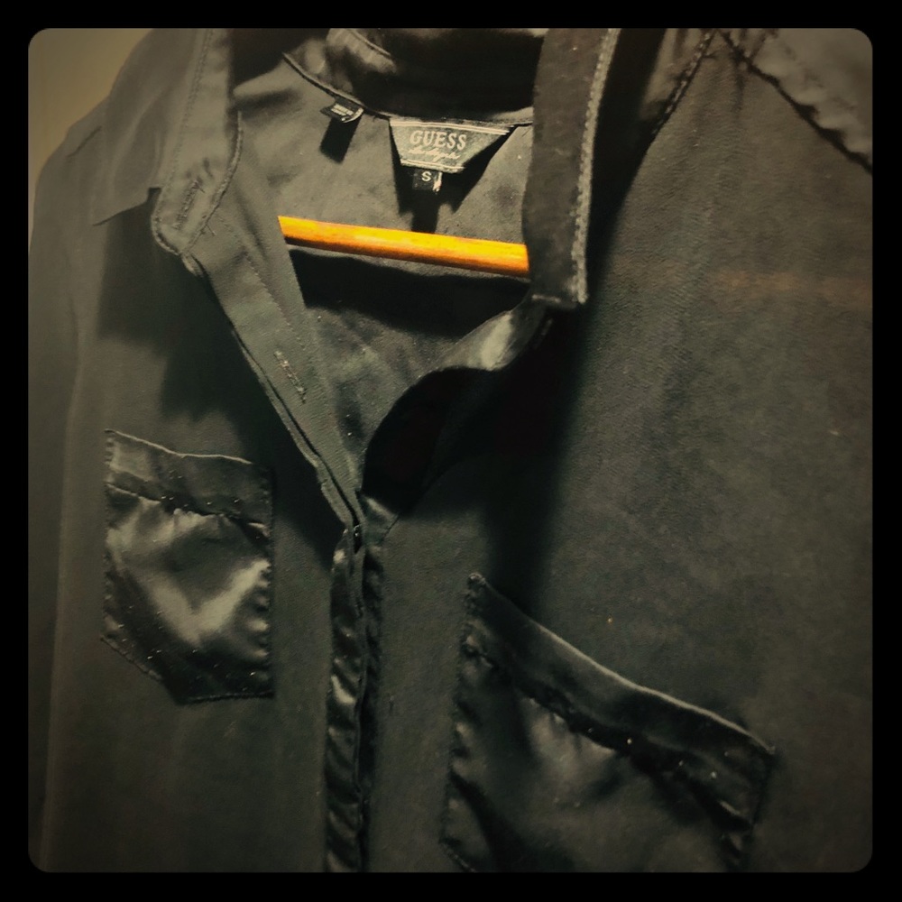 Sheer Black GUESS Button-up